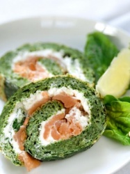 Roulé de saumon aux épinards